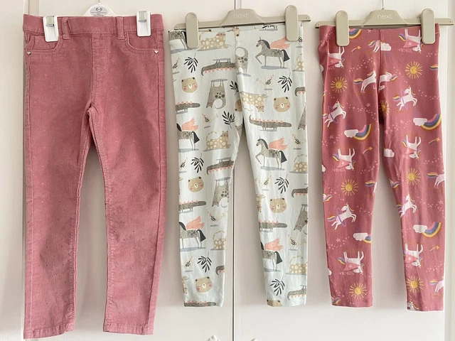Girls 5-6 Years Leggings Trousers Bundle NEXT Pink Unicorns GC