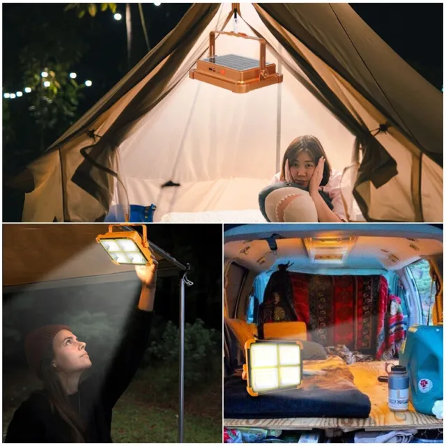 Projecteur LED solaire Rechargeable, Portable,  lampe pour l'extérieur, Camping 3