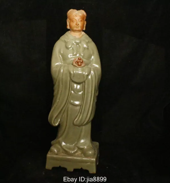 14" Old Chinese Ancient Korea Koryo Porcelain Song Dynasty Official Statue 02