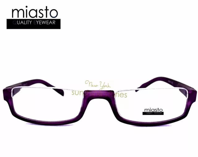 Miasto Top Rimless Rectangle Half Reading Glasses+1.00 Deep Purple Large~ Flex