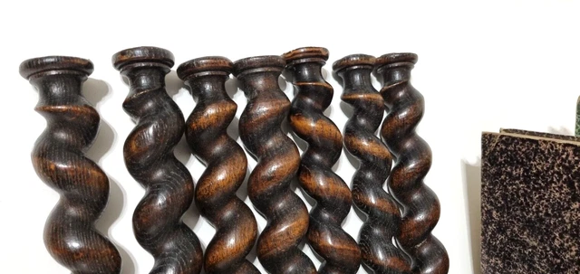 7 Barley twist turned spindle Column Antique french oak architectural salvage 3