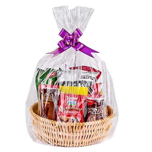 Cellophane Bags,Clear Cellophane Wrap for Baskets, Gifts 24"x 30" 1.5 Mil