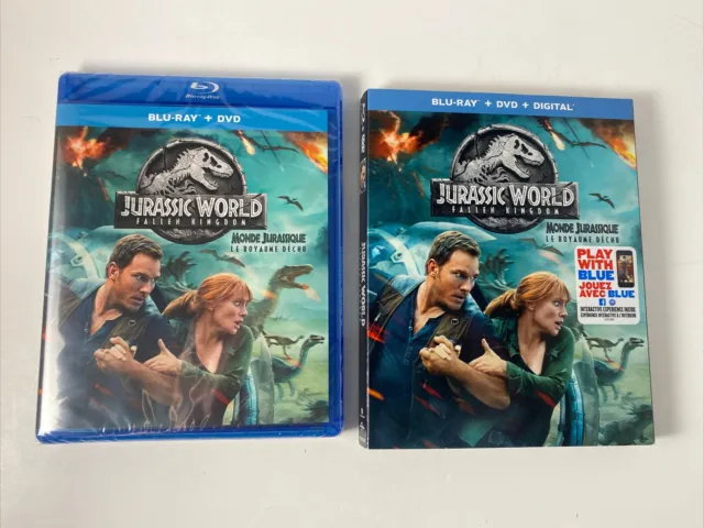 JURASSIC WORLD : FALLEN KINGDOM (BLU-RAY + DVD) With Slipcover BRAND NEW