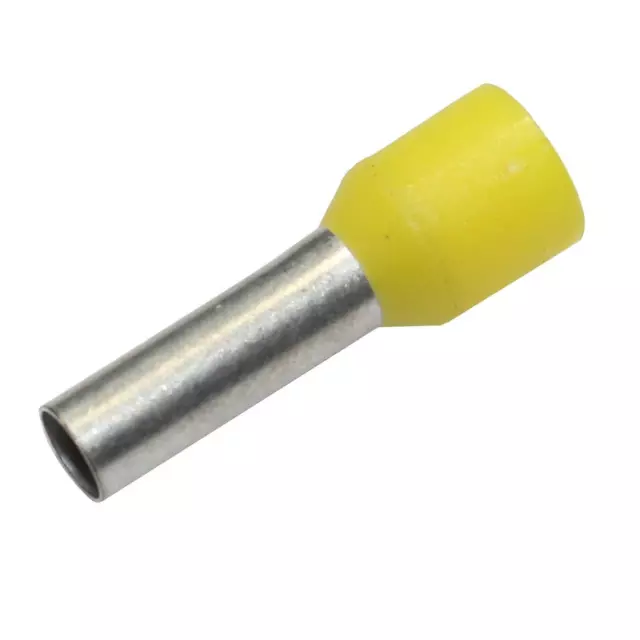 100 x manchon d'extrémité de fil isolé 6 mm2 jaune cuivre étamé manchon 3,5 x 12 mm