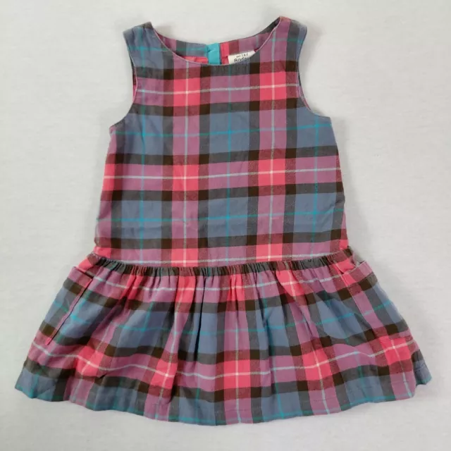 Mini Vestido Boden 4-5 Años Rosa Multicolor Búfalo a Cuadros Vestido Bolsillos