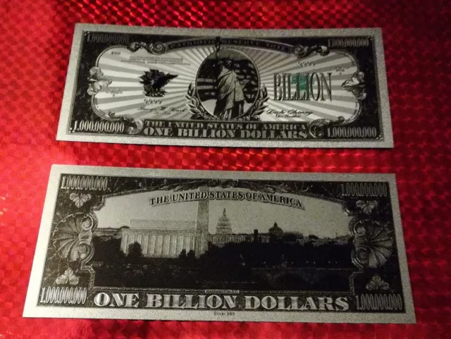 United States US 1 Billion Dollar Bill Silver Foil Banknote Liberty UK SELLER