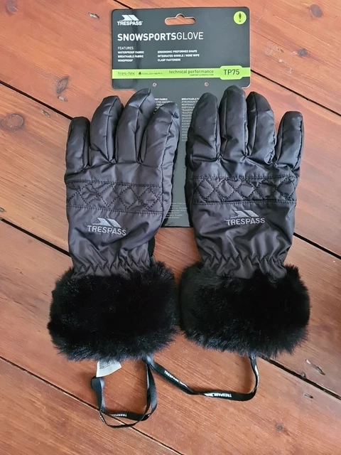 Trespass Yanki Damen Damen Skihandschuhe, schwarz, Größe Medium