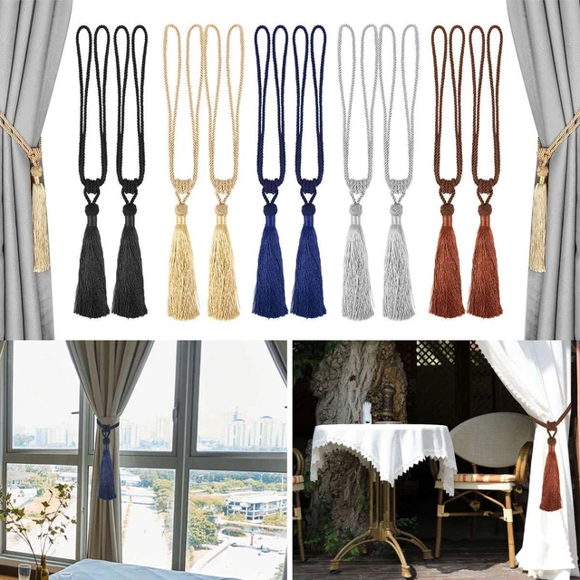2/4 PCS Curtain Tassel Tiebacks Durable Window Tie backs Rope Holdbacks 5 Colors
