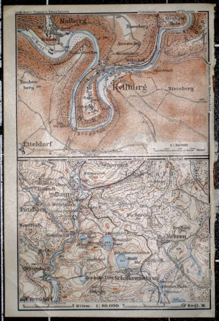 KYLLBURG, alter farbiger Stadtplan, datiert 1912