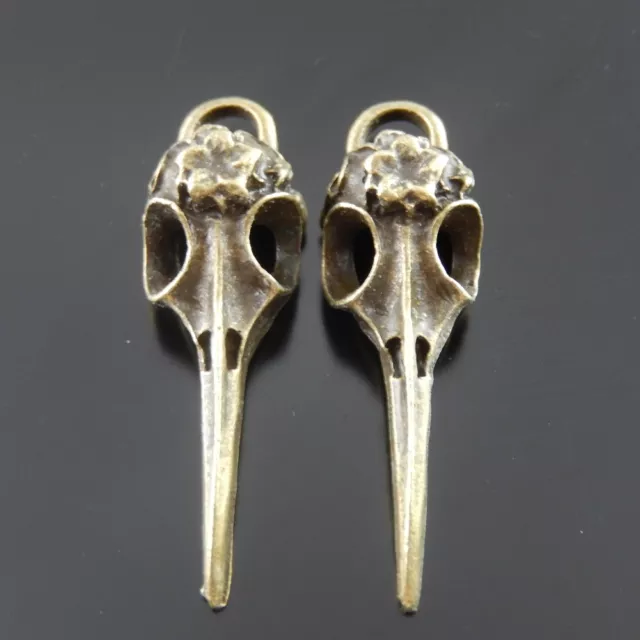14 Stück Antiqued Bronze Vogel Schädel Charms Anhänger Dangles 38x13x11mm 37506 2