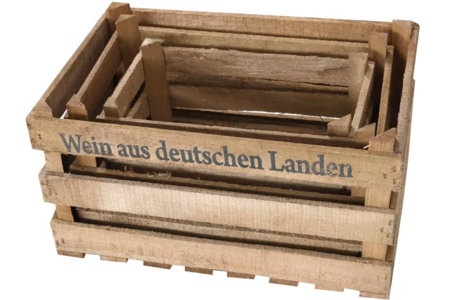 3er Set Deko Kisten aus Holz in 3 Größen mit Aufdruck Kiste Box Shabby Vintage 3