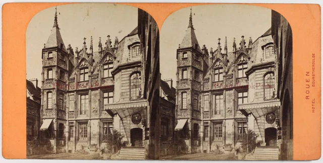 Frankreich Rouen Bourgtheroulde c1875 Foto Neurdein Stereo Vintage Albumin