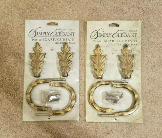 Simply Elegant, Better By Design. Set Of 2 Twisted Scarf/Curtain Holdback Arms.