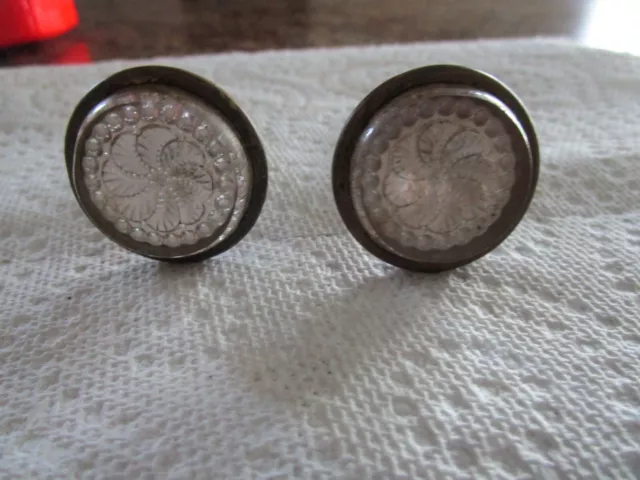 2  Victorian  Matching Picture Holders Nails  White Pin Wheel Design