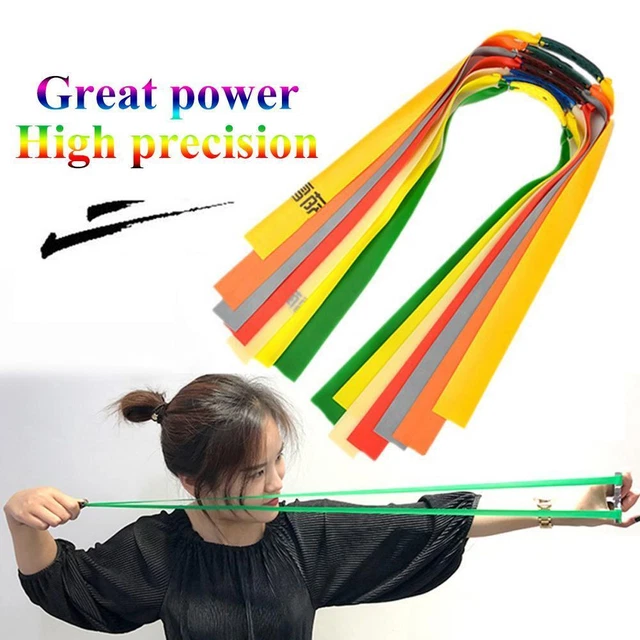 10X Flat Elastic Rubber Band Outdoor Slingshot Replacement Band Catapult NI FAST