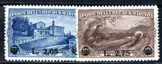 San Marino 1936 230-231 ** Postfrisch Satz Aufdrucke Tadellos 70€(F4199