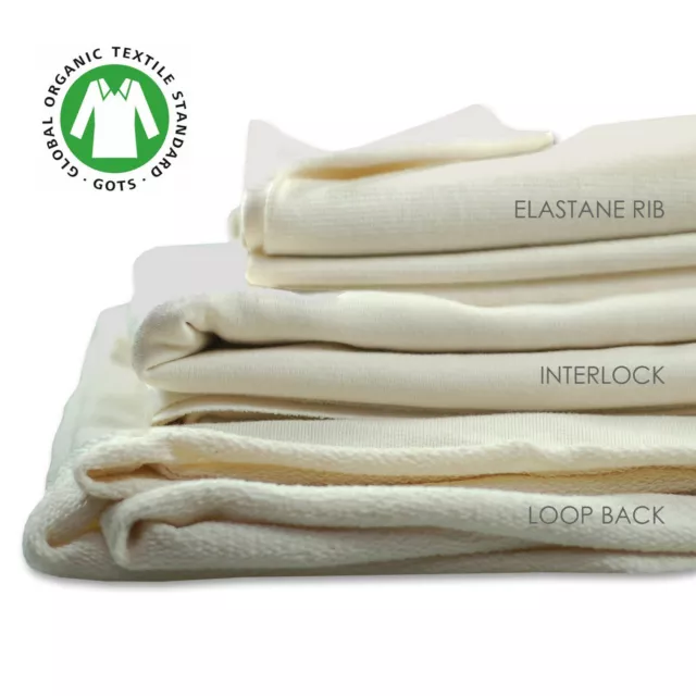 Organic Sweatshirt Fabric Loop Back & Interlock Jersey,100% Cotton Matching Rib