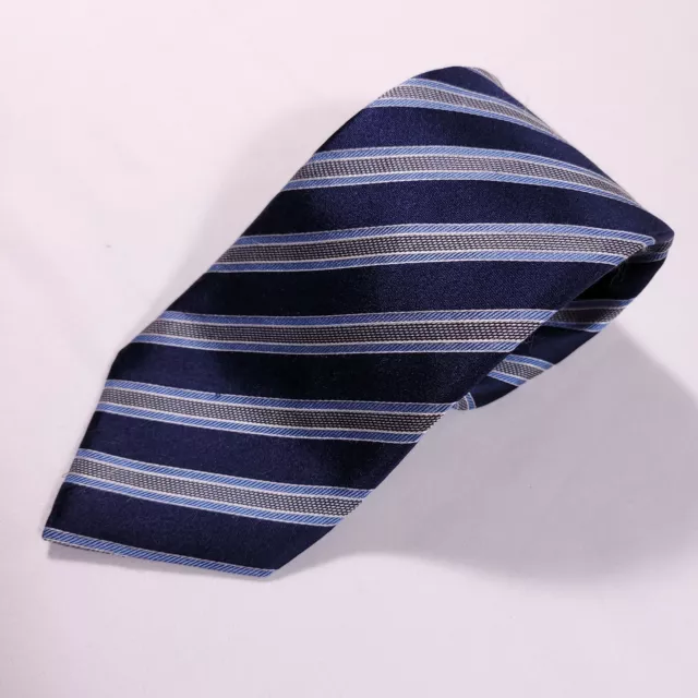 CANALI MEN'S BLUE Striped 100% Silk Necktie Handmade In Italy $69.99 ...