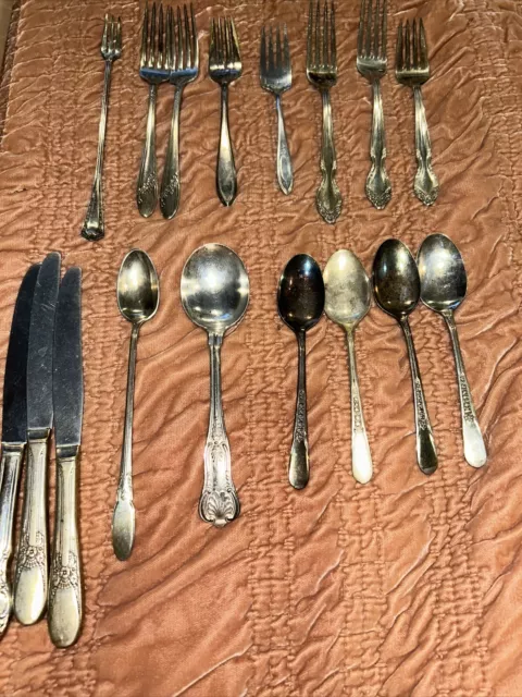 Mix Lot Of Silver Plate Flatware