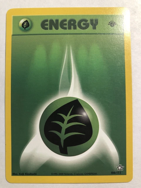 Grass Energy 108/111 Neo Genesis 1st Edition Pokemon Card FREE Shipping