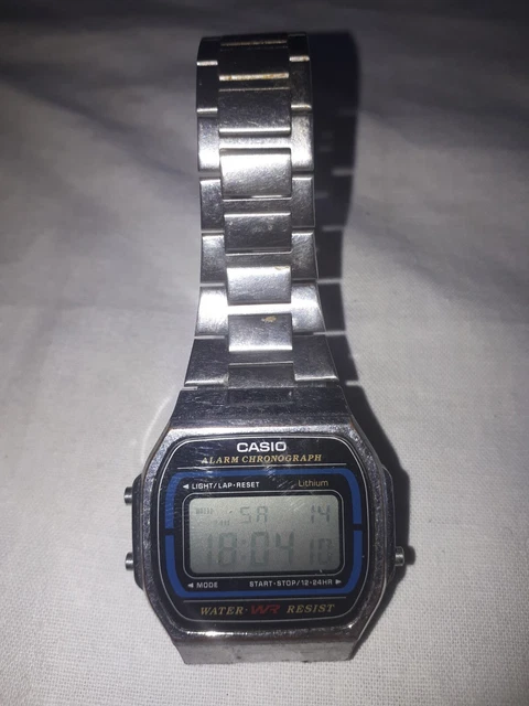 CASIO 593 A164W Watch Vintage Alarm Chronograph Digital Wr Gwo Original Strap 18.87 PicClick UK