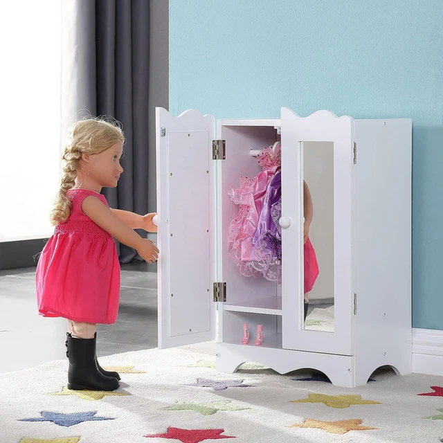 18 inch doll wardrobe armoire hot sale