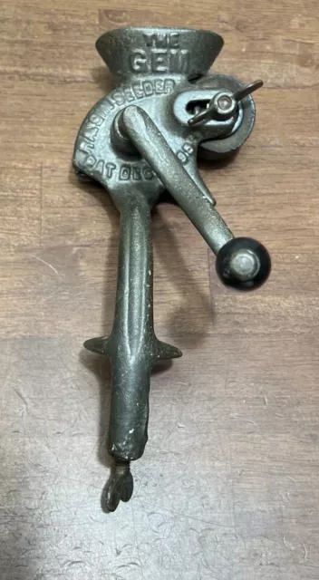 Antique 1895 The Gem Cast Iron Clamp Raisin Seeder 1895 patent date