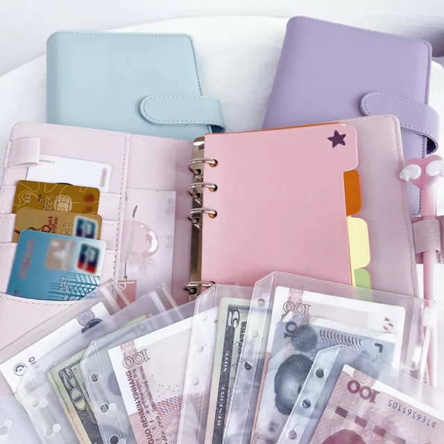 A6 Budget Binder Planer Geldumschläge Finanzplaner Notebook Notizbuch Taschen #