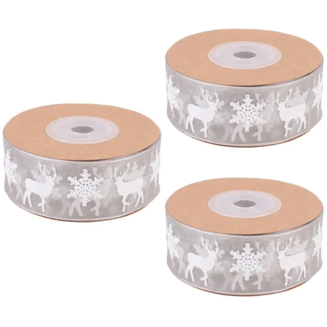3 Rolls Party Decoration Craft Printing Cake Gift Trim Ribbon Wrapping Tape