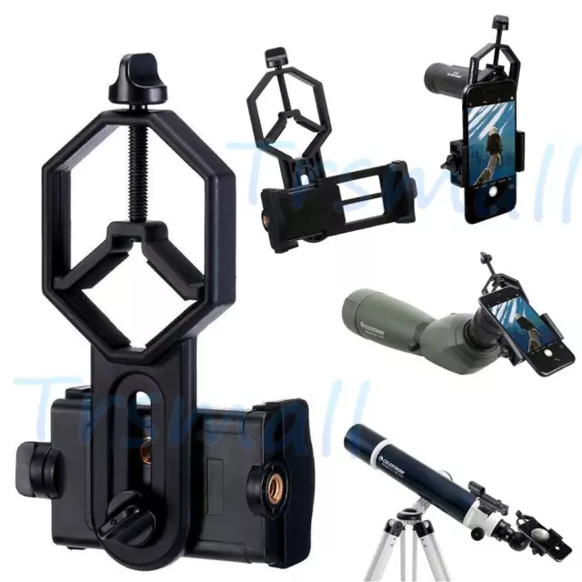 Spotting Scope Smartphone Adapter, Telescope Phone Mounting - Black