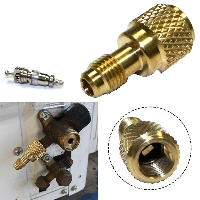 2 Adattatori R410A Da 5/16” Femmina A 1/4” Maschio – Raccordo Girevole Per Climatizzatori