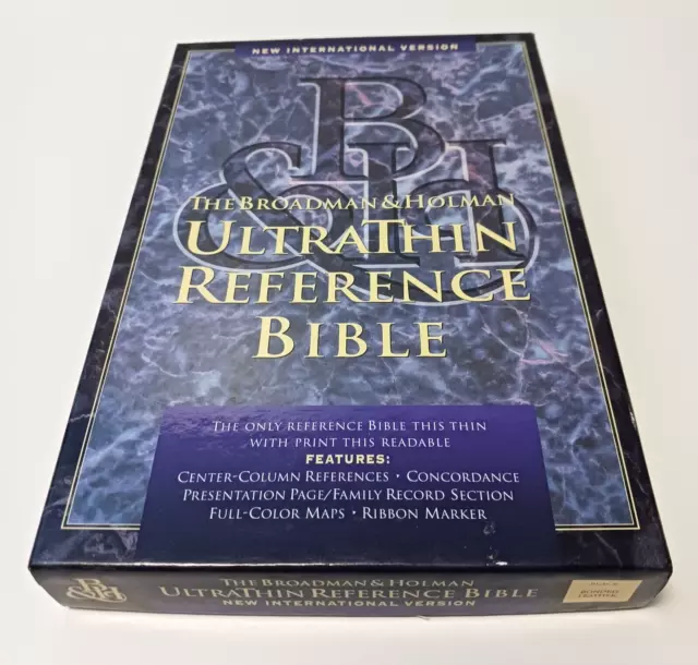 New International Version Ultrathin Reference Bible, 2000, Black, with Box