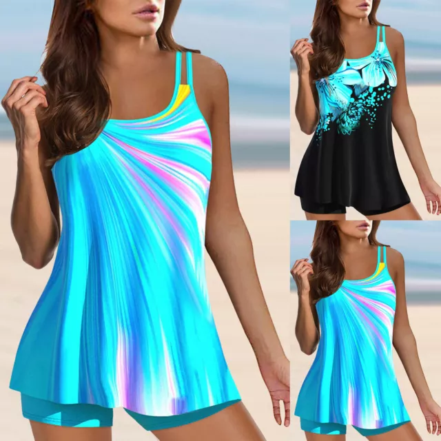 Tankini With Shorts Swimsuits For Women Two Piece Fast Dry Swimming Beachwear