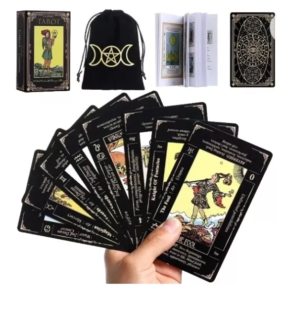 Tarot Cards with Guide Book & Linen Carry Bag, 78 Classic Original Tarot Cards