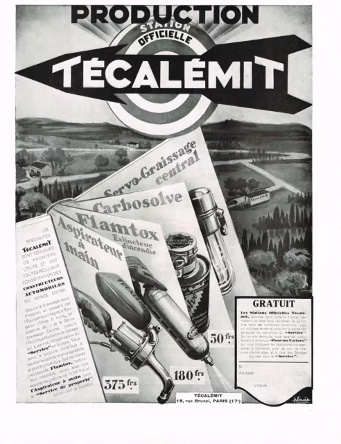 1930s BIG Original Vintage Car Auto Gas Garage Art Deco Print Ad