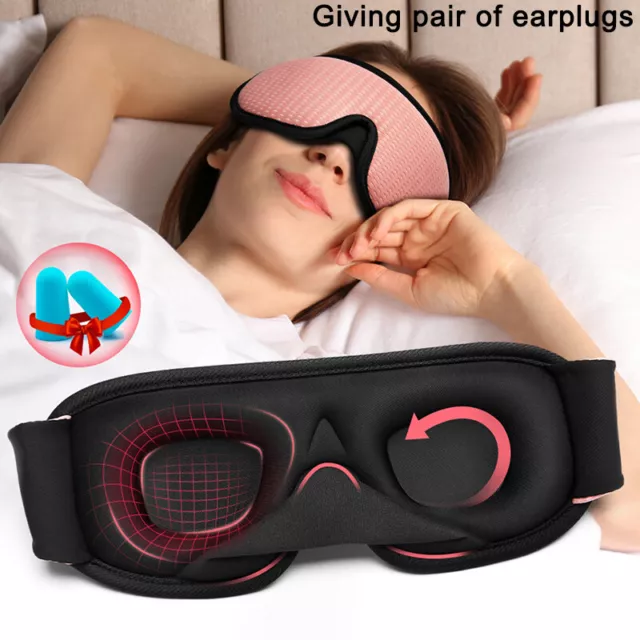 1PC 3D Sleeping Eye Mask Travel Relax Aid Cover Patch Paded Blindfold Men Wo_aa