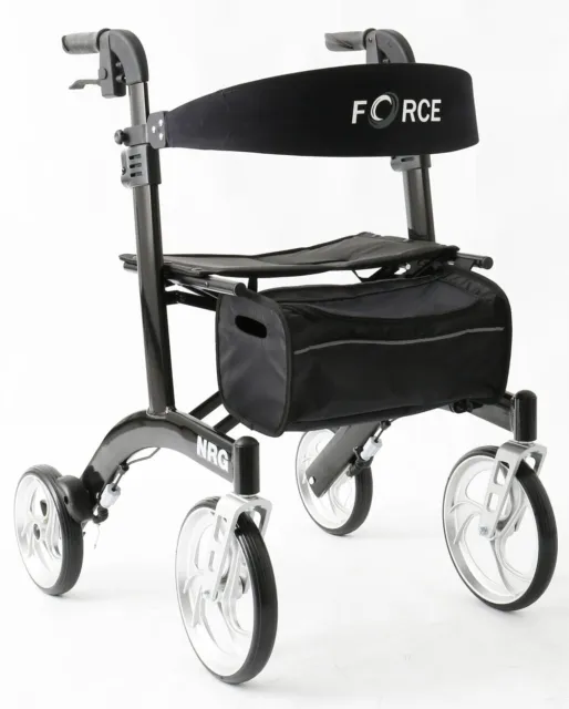 Lightweight Rollator Walker Folding 4 Wheel Walking Aid Seat Bag Back -2 colours