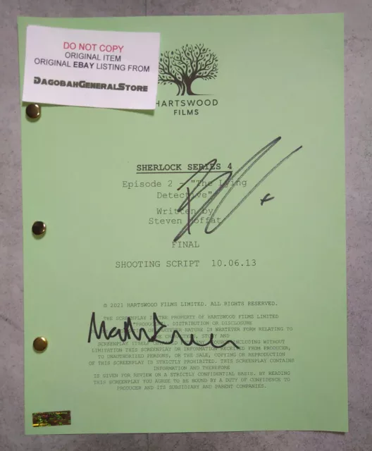 Benedict Cumberbatch & Martin Freeman Hand Signed Autograph Sherlock Script COA