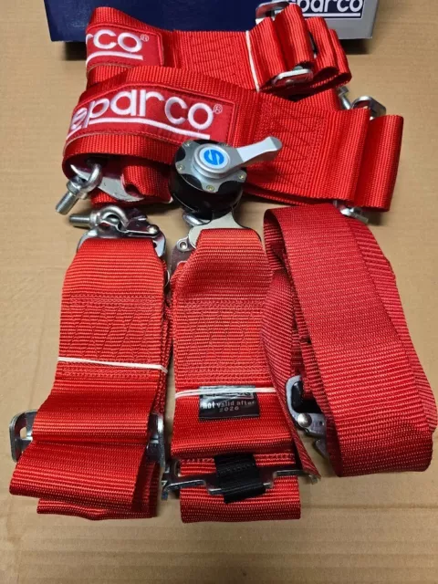 SPARCO STYLE Racing Seatbelts RED 4 Point  Harness Race Bucket