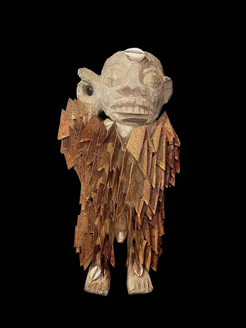 African Tribal Art Wooden Carved statue tribal wood Power Figure Nkisi Nkon-6565