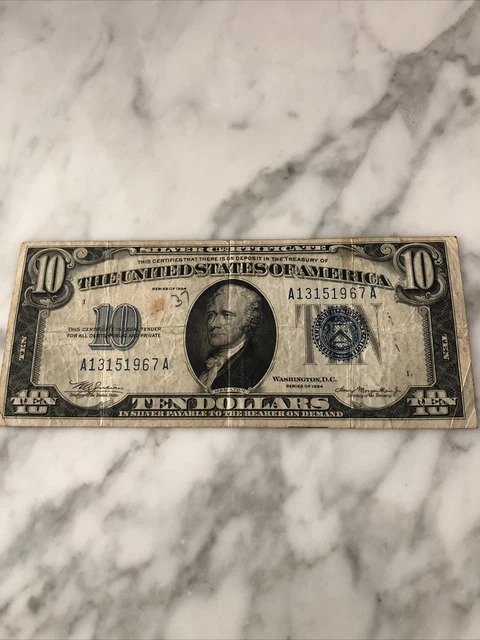 1934 $10 ten dollar silver certificate
