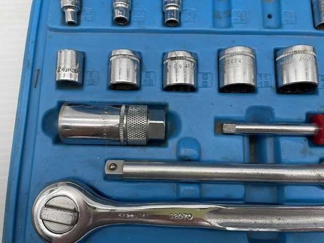 Kraeuter USA  3/8 Ratchet Socket Tool Set 21 Piece Set SAE Made USA *Missing 2* 5