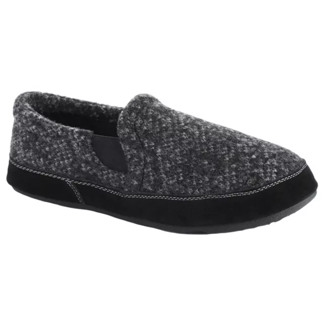 Acorn Men's Moc Slippers Fave Gore Wool , Charcoal Tweed, Medium A11172CTWMM