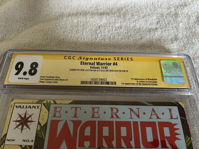 ETERNAL WARRIOR 4 CGC 9.8 SS SHOOTER/LAYTON VALIANT 1st BLOODSHOT 3