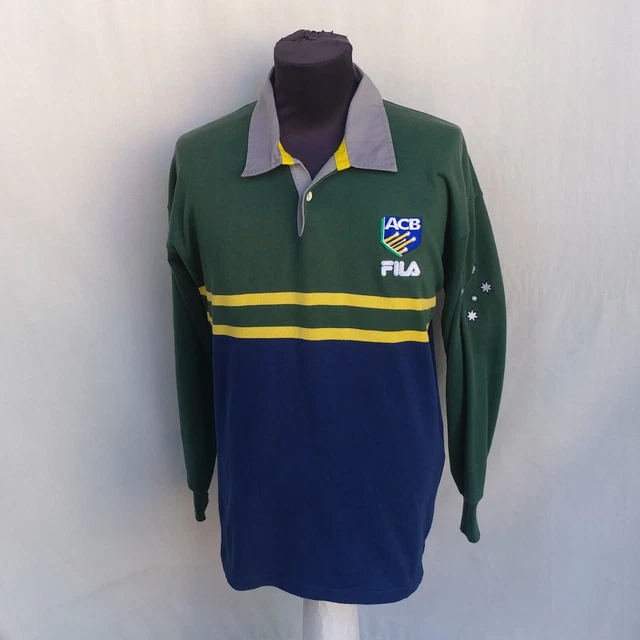 Vintage 90s Fila Australia ACB Cricket Jersey Long Sleeve Shirt Size Mens S Top Vintage 90s Fila Australia ACB Cricket Jersey Long Sleeve Shirt Size Mens S Top