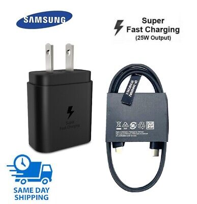 OEM Samsung 25W Type USB-C Super Fast Wall Charger Cable Galaxy S22 S21 Ultra FE