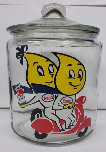 RARE Esso Kids Motor Oil Glass Counter Jar