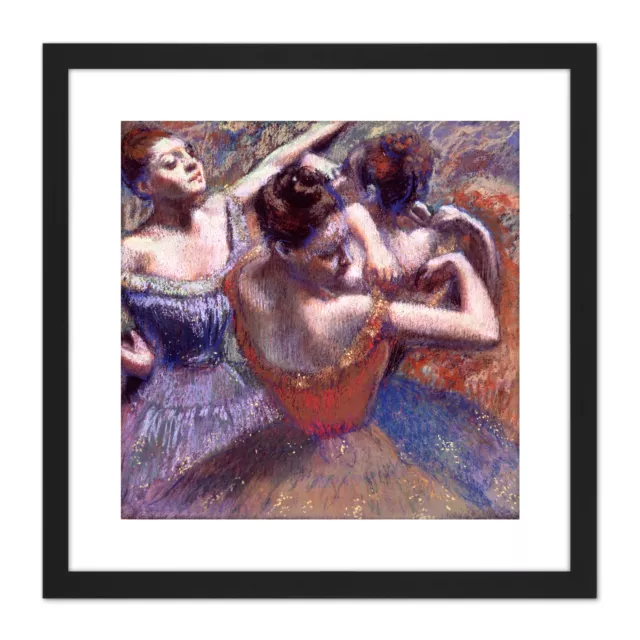 Edgar Degas Dancers Painting Square Framed Wall Art 9X9 In