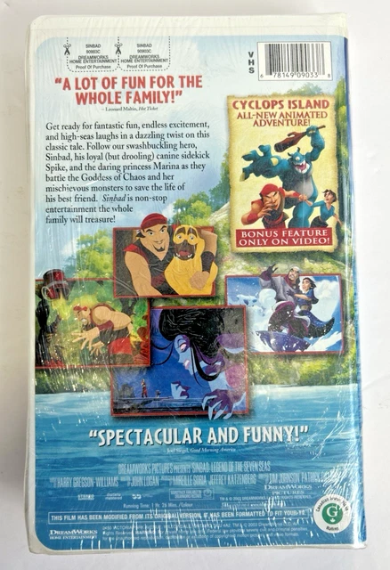 Simnbad SINBAD: LEGEND OF the Seven Seas (VHS, 2003, Clamshell Case) $19.99 ...