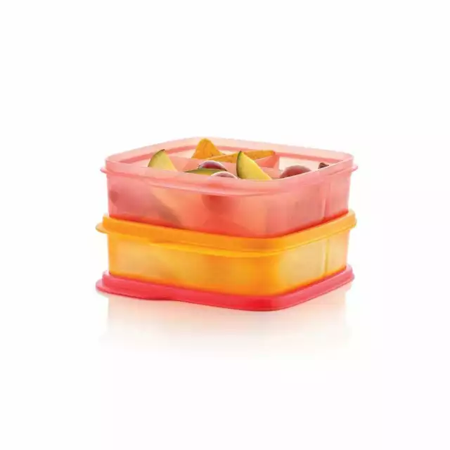 NEW Tupperware ECO Lunch it sandwich keeper set of 2 yellow red FREE SHIPPING